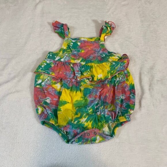 5/$25 Harper Canyon spring summer tie dye floral ruffle bubble romper jumper - Picture 1 of 5
